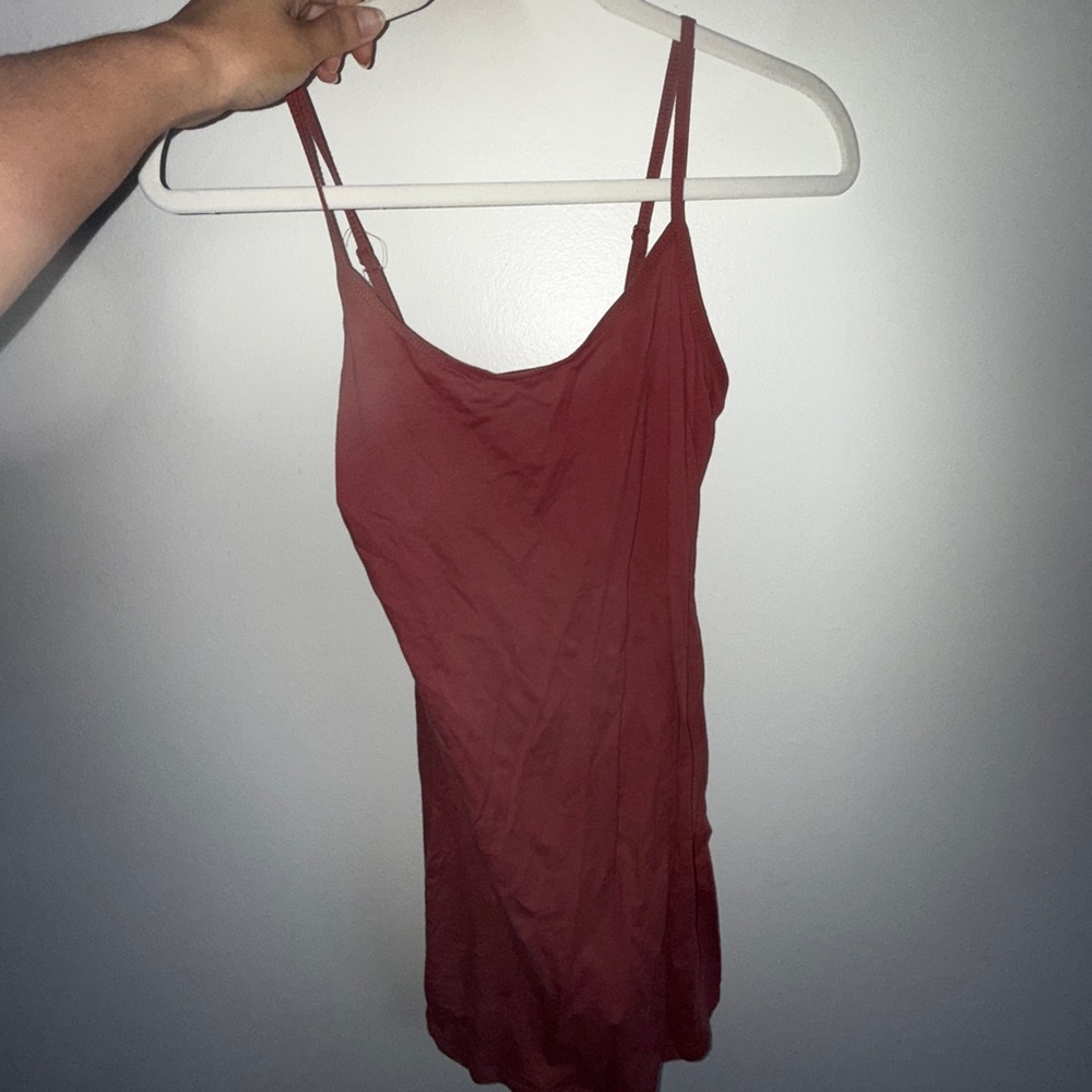 Rust Spaghetti Strap slip dress